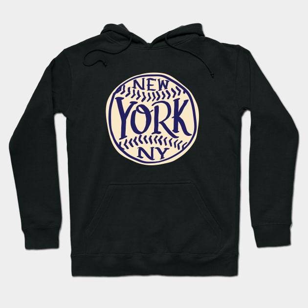 NYC New York Hand Drawn Typography Baseball Hoodie by goodwordsco